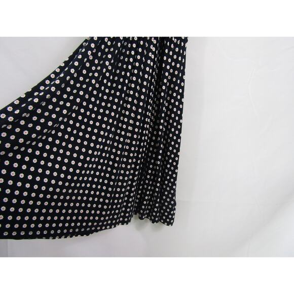 LOFT Blue Dress Rayon Floral Faux Wrap Boho Flowy Y2K 90s Romantic Whimsical - Picture 3 of 10